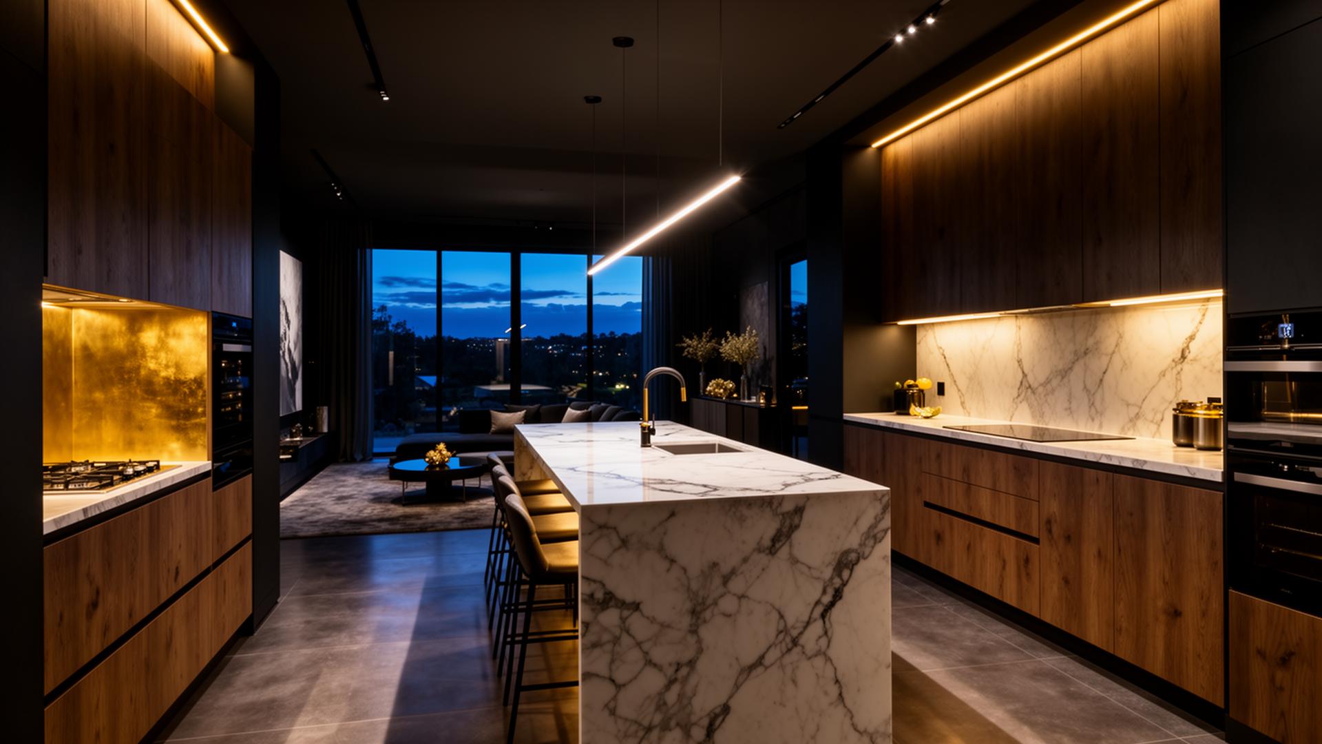 Luxury renovated open-plan kitchen and living space